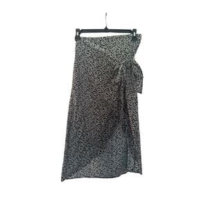 Princess Polly Green Floral Wrap Skirt Tie Midi Skirt Size 4